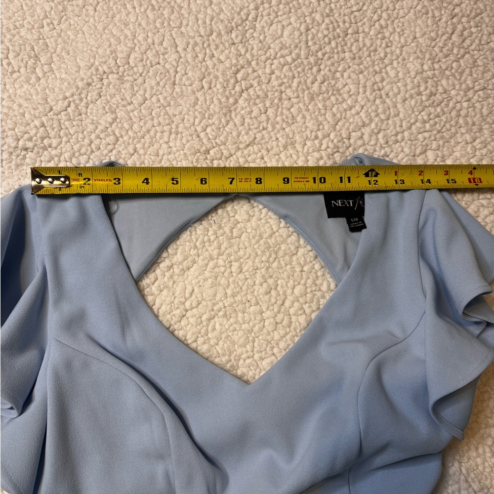NWT Next Up light Blue Backless Dress with Ruffles - Picture 7 of 10
